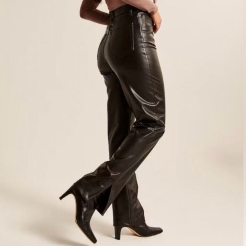 Size 25/ 0s Abercrombie 90s Straight Ultra High Rise Vegan Leather Pants